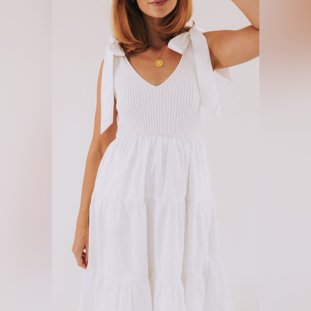 Divine Love Midi Dress in White